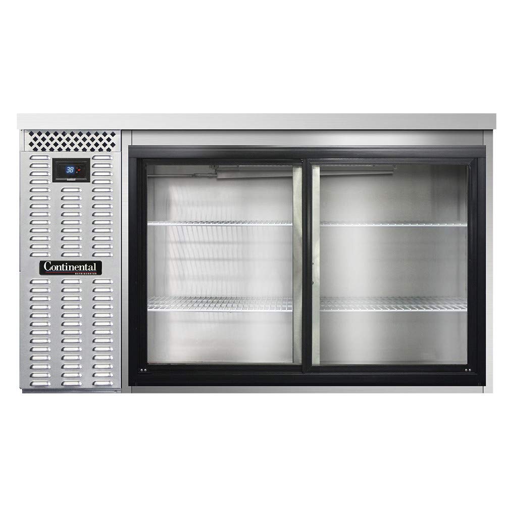BBC59S-SS-SGD Two Section Sliding Glass Door Refrigerated Back Bar Cooler by Continental Refrigerator – Commercial Grade