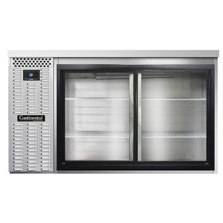BBC59S-SS-SGD Two Section Sliding Glass Door Refrigerated Back Bar Cooler by Continental Refrigerator – Commercial Grade