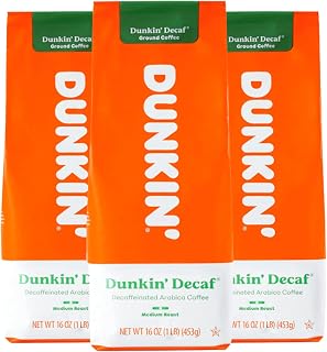 Dunkin' Dunkin Donuts Coffee Decaf 16 OZ Bag, Pack of 3