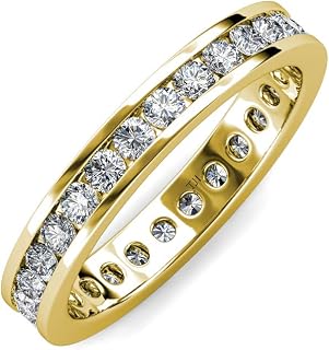 Diamond 2.4mm Channel Set Eternity Band (SI2-I1, G-H) 1.15 ctw-1.35 ctw 14K Yellow Gold