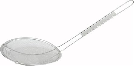 Winco Stainless Steel Strainer, 6.5-Inch Diameter, Fine Mesh,Medium | Foodservice, Great for Draining Pasta, Rinsing Produce, Straining and Kitchen Prep