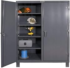 Durham Extra Heavy Duty Welded 12 Gauge Steel Lockable Double Shift Storage Cabinet, HDDS246078-8S95, 1600 lbs Shelf Capacity, 24" Length x 60" Width x 78" Height, 8 Shelves