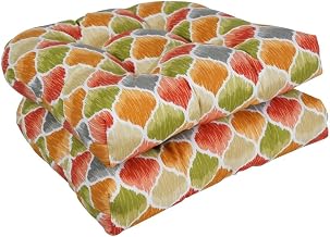 Blazing Needles 93184-2CH-OD-220 19 in. U-Shaped Outddor Dining Chair Cushions Denali Sunset - Set of 2