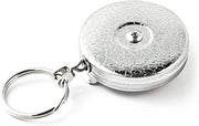 KEY-BAK Original Striker Holder with 24" Stainless Steel Chain, Chrome Front, Steel Belt Clip, 8 oz. Retraction, Split Ring