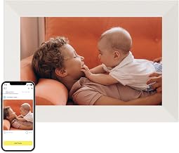 Aura HD Digital Picture Frame | Carver: The Best Frame for Gifting (White Ash, 10")