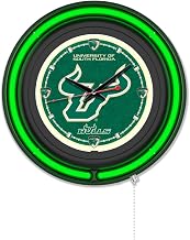 Holland Bar Stool Clk15BKSouFla NCAA 15 in. Dia. University of South Florida Double Neon Wall Clock Black