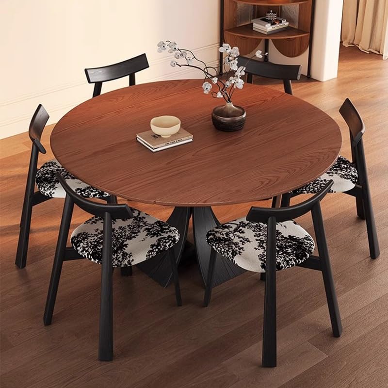 Mesa De Jantar Wooden Dining Table Walnut Round Retro Home Small Diner Table by JOYNOW – One Size, 150x90x76cm, Model 8524