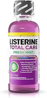 Listerine Total Care Anticavity Mouthwash, Fresh Mint, 3.2 Ounce (Pack of 24)