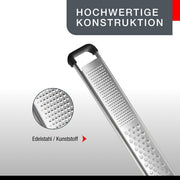 Fine and Coarse Grater PRIMELINE by GEFU – 38,7 x 4,5 x 1,8 cm, Stainless Steel, Silver / Black, Model GF24-29225