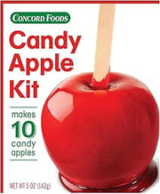 Concord Foods Candy Apple Kit – Classic Red Apples for Family Treats, Carnivals, Fairs, and Fundraisers – Includes Candy Apple Mix and 10 Sticks – Easy, Fun, and Delicious – 5 oz Box