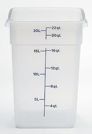 Cambro 22SFSPP190 Translucent Square Storage Container, 22 Qt., Case of 6