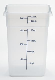 Cambro 22SFSPP190 Translucent Square Storage Container, 22 Qt., Case of 6