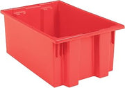 Akro-Mils 35190 Nest and Stack Plastic Storage Container and Distribution Tote, (19-1/2-Inch L x 15-1/2-Inch W x 10-Inch H), Red, (6-Pack)