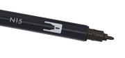 Dual brush-n by Tombow – Plastic (body), Felt (tip), Black, Model ABT-N15-1P