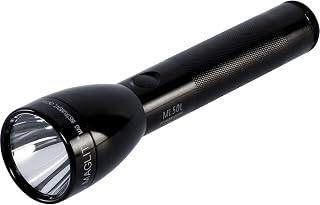 MagLite ML50L 2-Cell C – High Lumens LED Flashlight with Adjustable Focus for Precise Beam, High, Low & Eco Modes, Long Battery Life, Water-Resistant for Emergency, Outdoor, and Camping – Black