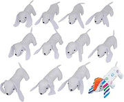 Colorations Set of 12 Decorate Your Own Fabric Plush Stuffed Puppy Dog, Arts & Crafts, Autograph, Signatures, Smooth, 4-1/4"H x 8-1/4"L each