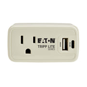 Eaton White Outlet Extender Power Strip + 2 USB Ports by TRIPP LITE – Gray, Model Sk10c32