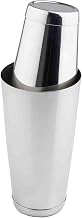 Tablecraft 12807 18 oz Boston Cocktail Shaker, Two-Piece Tin on Tin Cocktail Maker, Stainless Steel Cocktail Shaker, 200 Series Steel, 3.75 x 3.75 x 7 in, Silver, 1 Set