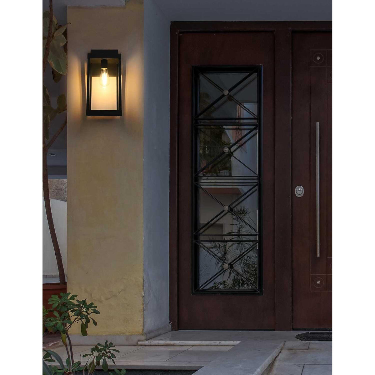 Peter One Light Outdoor Wall Sconce Black by Lighting Design – Iron, Black, Model OD413W18BK