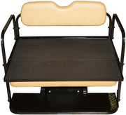 EZGO RXV Golf Cart Flip Folding Rear Seat Kit | Compatible with 2008-Up Models (Stone) by Performance Plus Carts – Vinyl, Stone, Model RXVFRSST