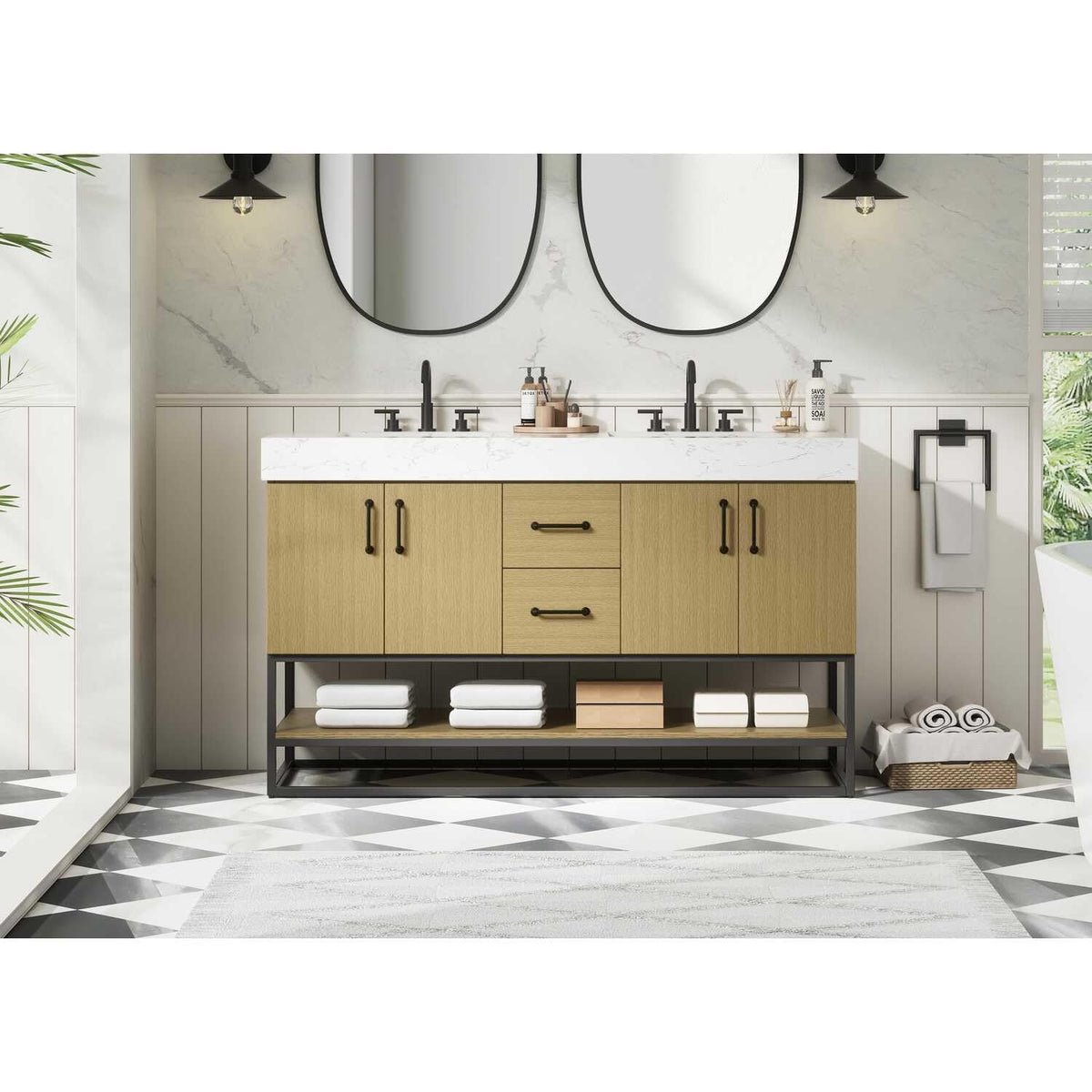Caroline Bathroom Vanity Honey Brown by Lighting Design – Wood, Honey Brown, Model 5608119