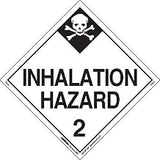 Labelmaster Z-PL28 Inhalation Hazard 2 Hazmat Placard, Worded, Tagboard (Pack of 25)