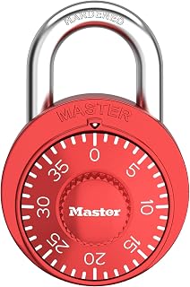 Master Lock Locker Lock, Combination Padlock for Gym and School Locker, Red, 1 Pack, 1530REDEC