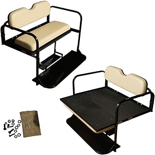 Performance Plus Carts Club Car Precedent/Onward/Tempo Golf Cart Flip Folding Rear Seat Kit | Compatible with 2004-Up Models (Buff)