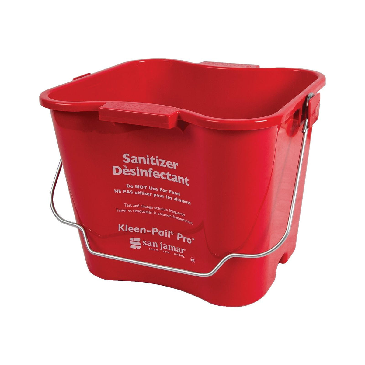 San Jamar 6 Quarts / Red / 12 Buckets