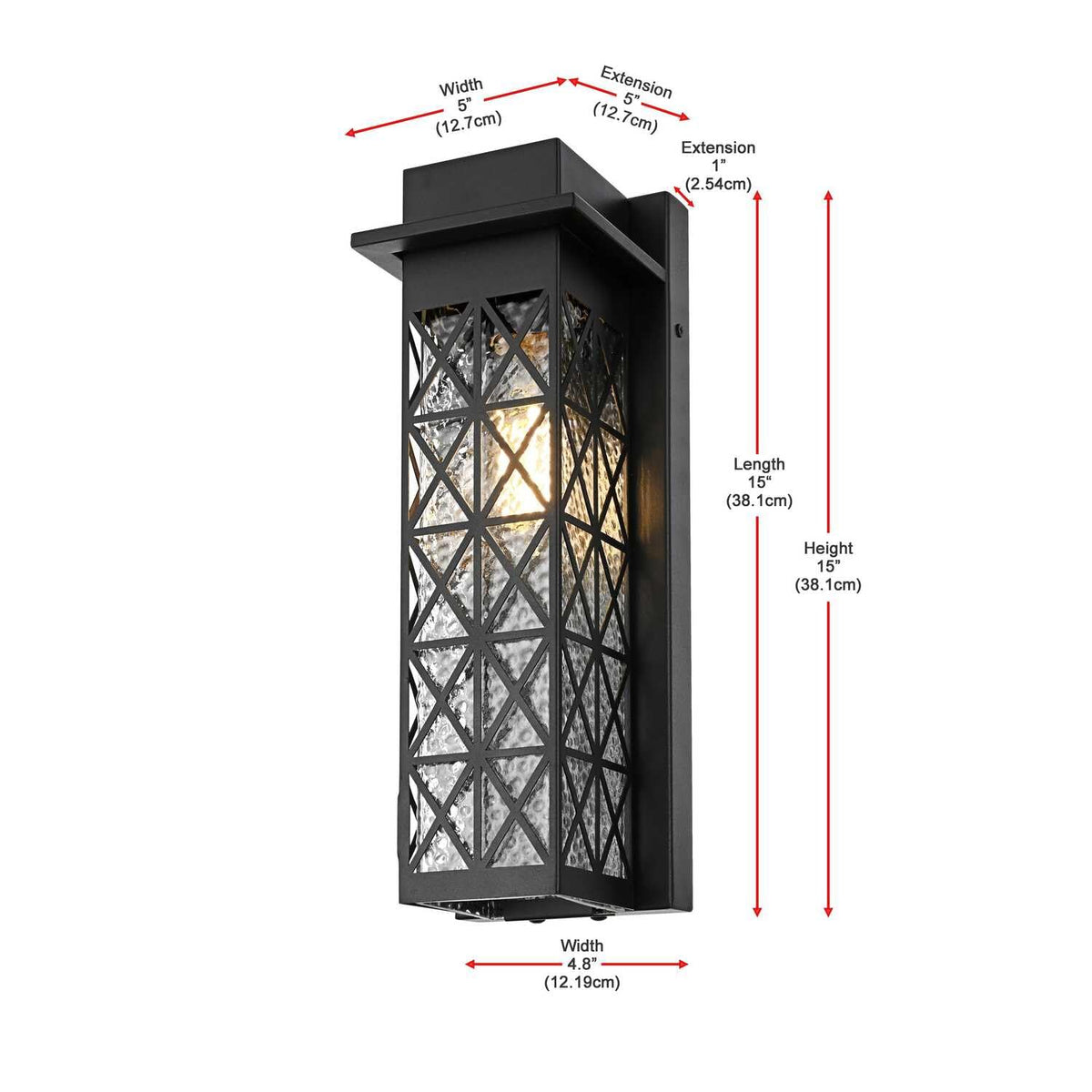 Wildey One Light Outdoor Wall Sconce Black by Lighting Design – Iron, Black, Model OD361W16BK
