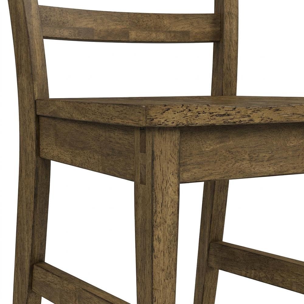 Toasted Java Ladderback Side Chairs by Starlight Canyon Home – Solid Asian Hardwood, Brown, Pack of 2