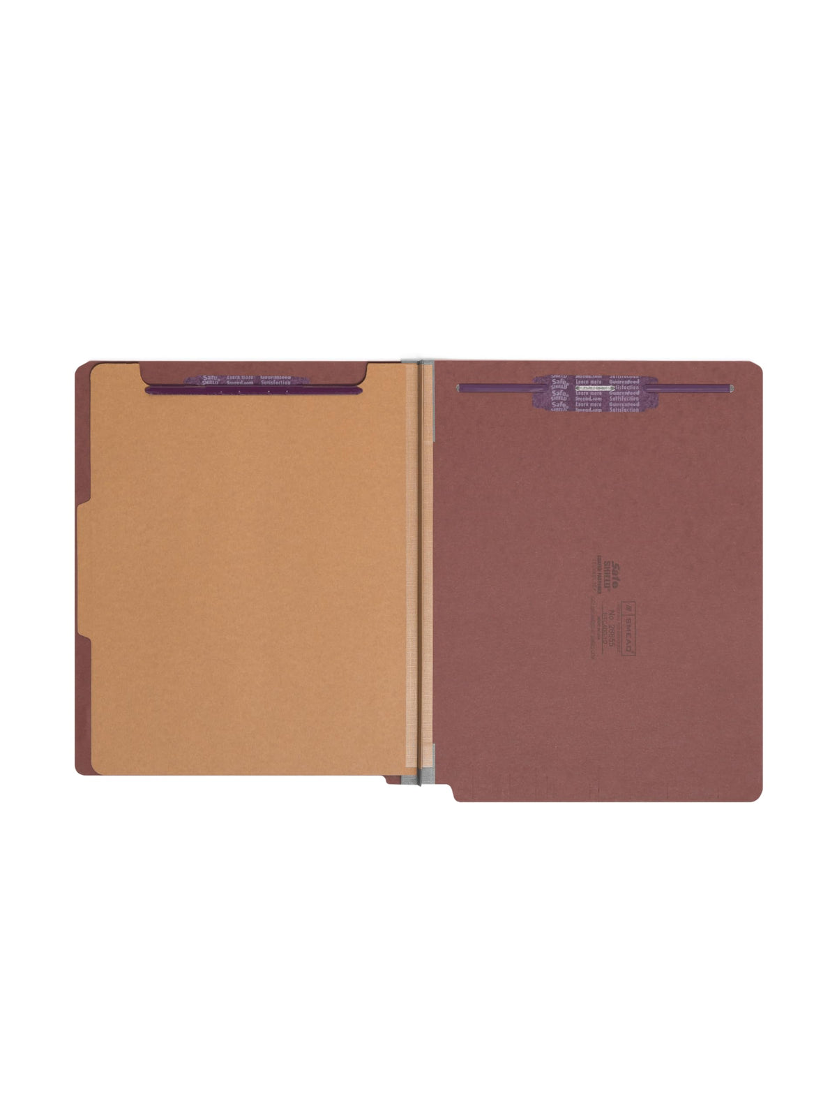 End Tab Pressboard Classification File Folder with SafeSHIELD® Fasteners by SMEAD – Letter, Red, Model 26855
