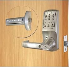 ANSI Grade 2 Electronic Lockset Panic Kit by Codelocks – 7.5"L x 2.75"W x 7.75"H, Zinc, Brushed Steel, Model CL5000PK-BS