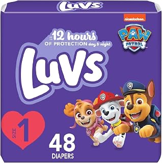 Luvs Size 1 Baby Diapers, Platinum Protection Bluey Diapers for Day & Night, Size 1, 48 Count (Packaging May Vary)