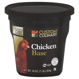 Gold Label Chicken Base by Custom Culinary – 16.0 Ounce (Pack of 6), Pack of 6