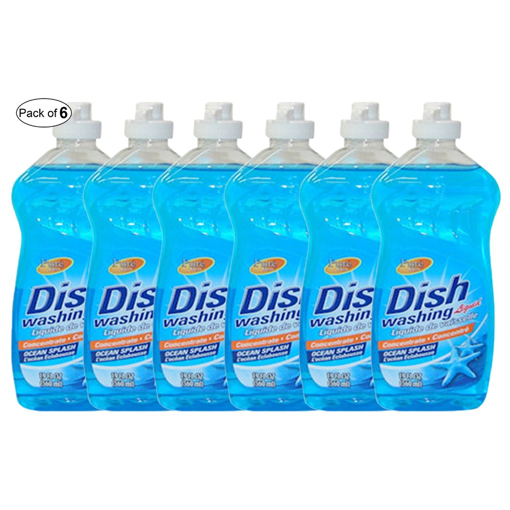 Dishwash Liquid Ocean Splash(560ml) (Pack of 6) by Pure – 18.94 Fl Oz