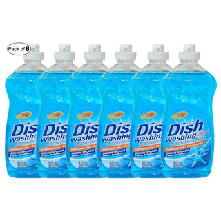 Dishwash Liquid Ocean Splash(560ml) (Pack of 6) by Pure – 18.94 Fl Oz