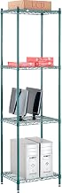 Nexel Poly-Green, 4 Tier, Wire Shelving Starter Unit, 24"W x 14"D x 86"H