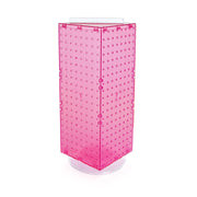 Four-Sided Revolving 8”W X 20”H Pegboard Counter Display by Azar Displays – Small, Pink, Model 703385-PNK
