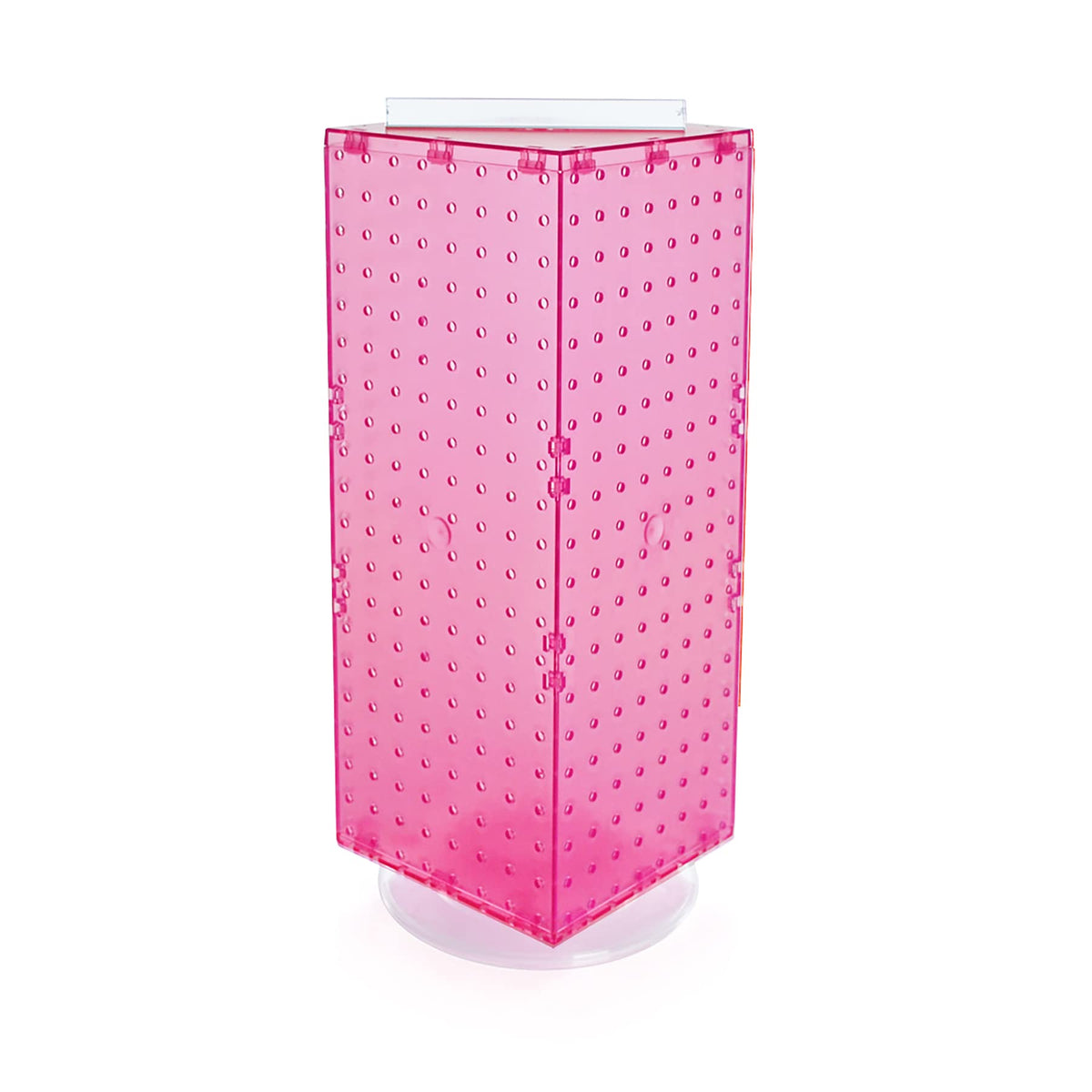 Four-Sided Revolving 8”W X 20”H Pegboard Counter Display by Azar Displays – Small, Pink, Model 703385-PNK