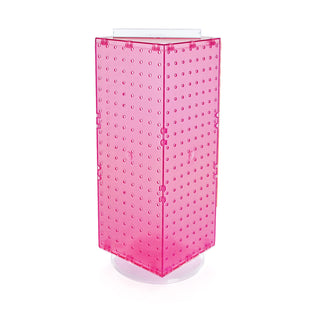 Four-Sided Revolving 8”W X 20”H Pegboard Counter Display by Azar Displays – Small, Pink, Model 703385-PNK