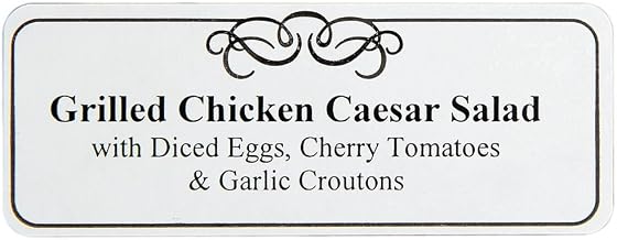 HUBERT White 30-Up Laser Labels with Black Scroll Design - 2 1/2" L x 1" H, 1950 Labels per Box.