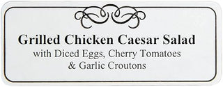 HUBERT White 30-Up Laser Labels with Black Scroll Design - 2 1/2" L x 1" H, 1950 Labels per Box.