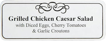 HUBERT White 30-Up Laser Labels with Black Scroll Design - 2 1/2" L x 1" H, 1950 Labels per Box.
