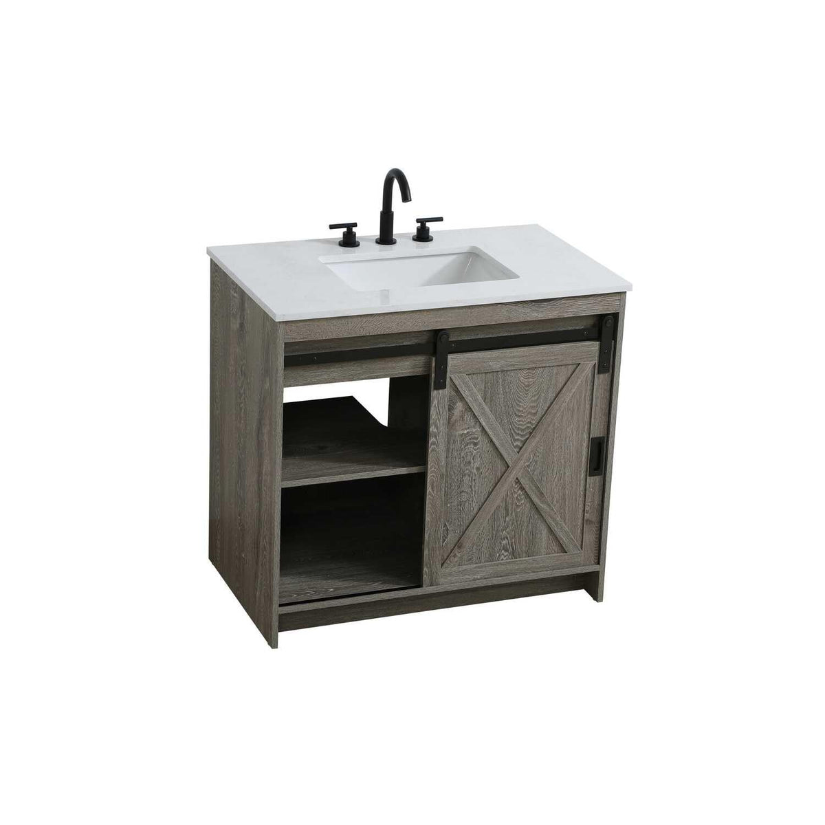 Austin Bathroom Vanity Rustic Grey by Lighting Design – Engineered Wood, Rustic Grey, Model VF90536RG