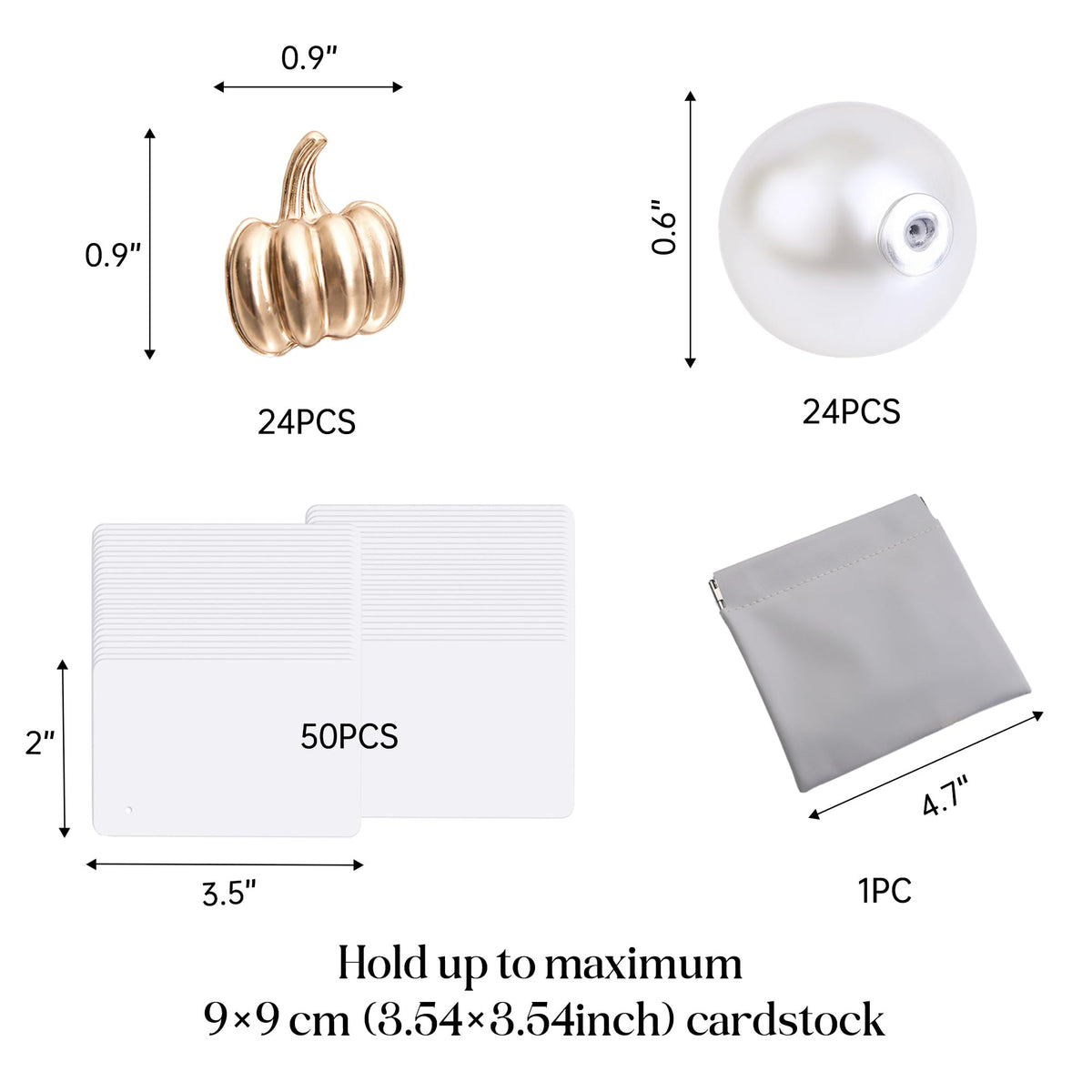 Uniqooo Pumpkin Place Card Holders, Metallic Gold, Set of 24
