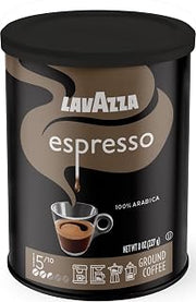 Lavazza Espresso Ground Coffee, Medium Roast, 100% Arabica, 8 oz Tin (Pack of 4)