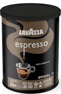 Lavazza Espresso Ground Coffee, Medium Roast, 100% Arabica, 8 oz Tin (Pack of 4)