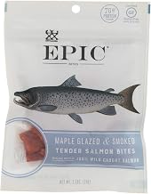 EPIC Salmon Jerky Bites, Maple Glazed (Gluten Free) 2.5oz (Pack of 8)