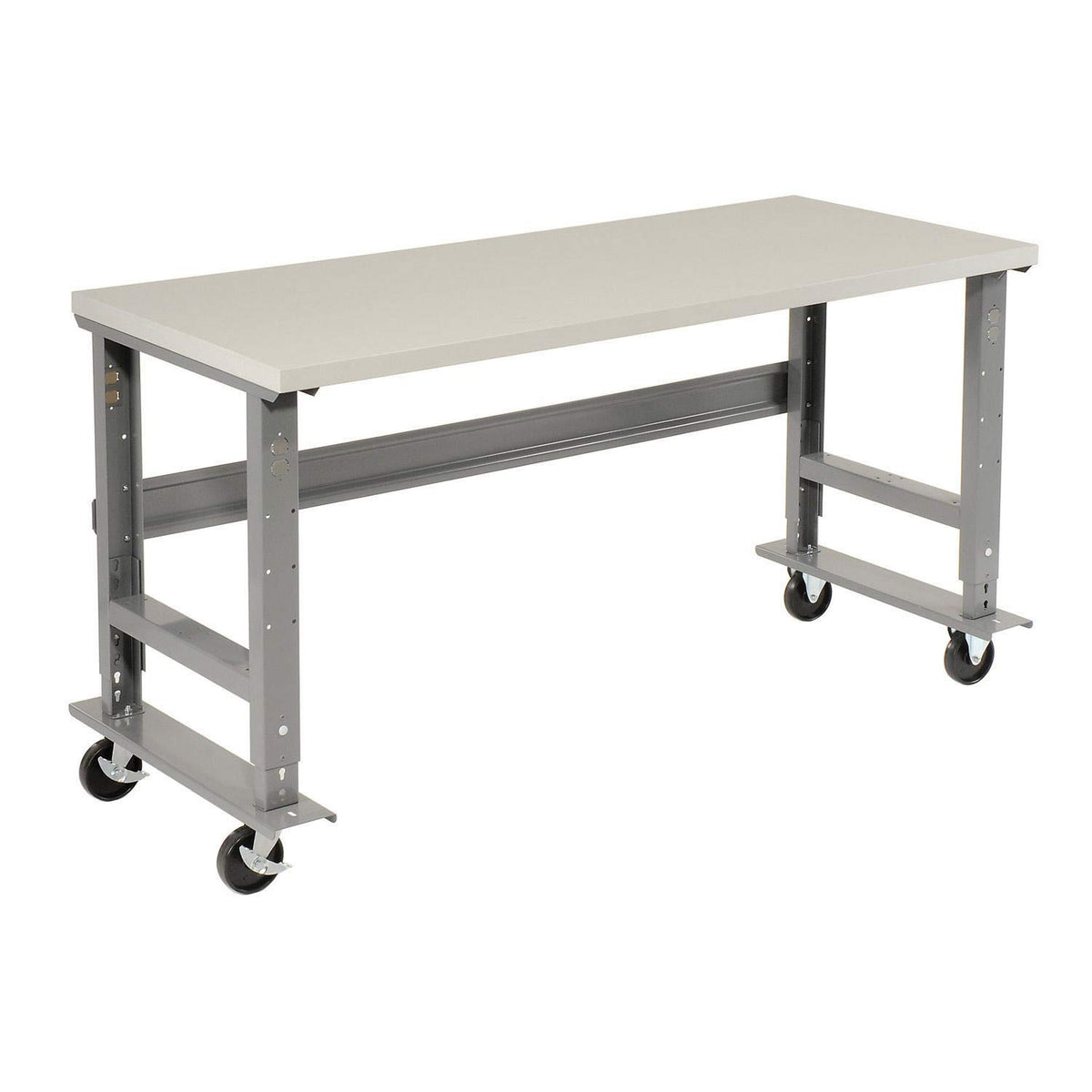 Adjustable Height Mobile Workbench by Global Industrial – 36"L x 72"W x 4.5"H, Steel, Gray, Model 601427A